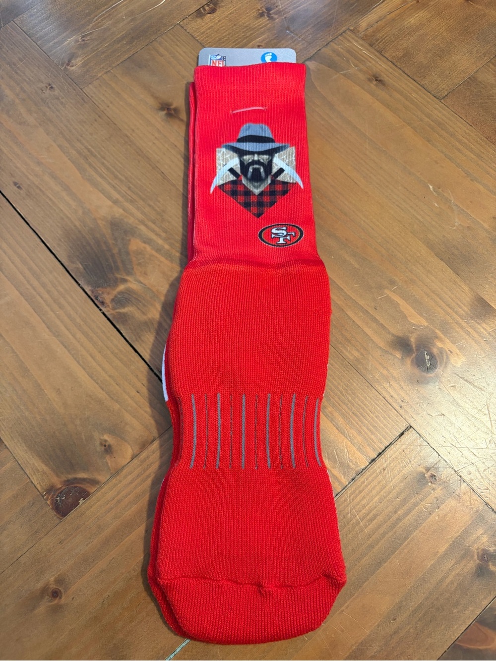 San Francisco 49ers For Bare Feet Premium Red Socks - Youth NWT